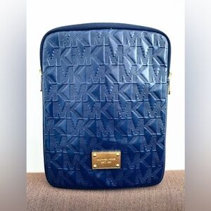 Michael Kors Navy Embossed Ipad Bag